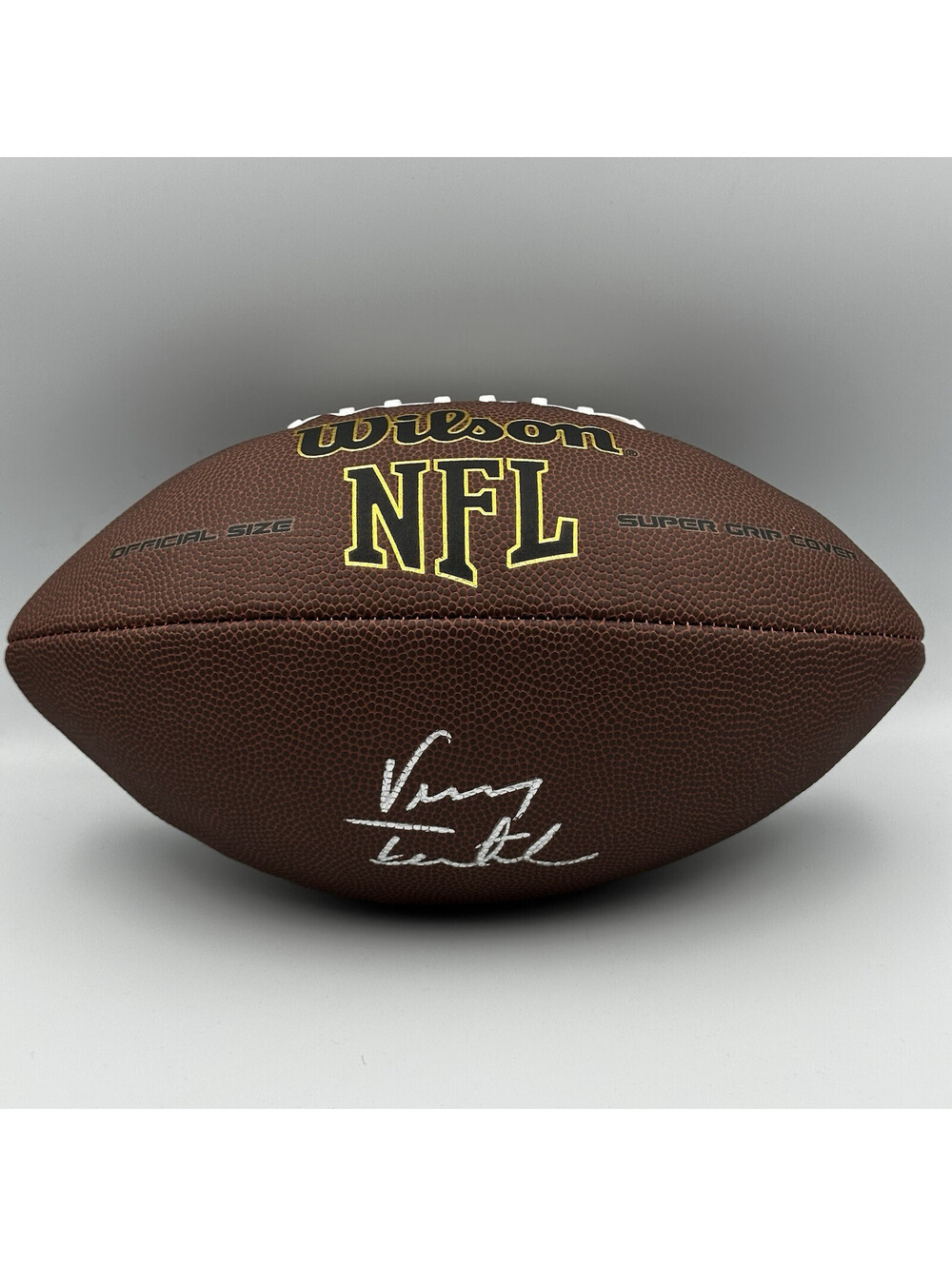 Vinny Testaverde Signed Wilson NFL Super Grip Football Schwartz COA #A566654